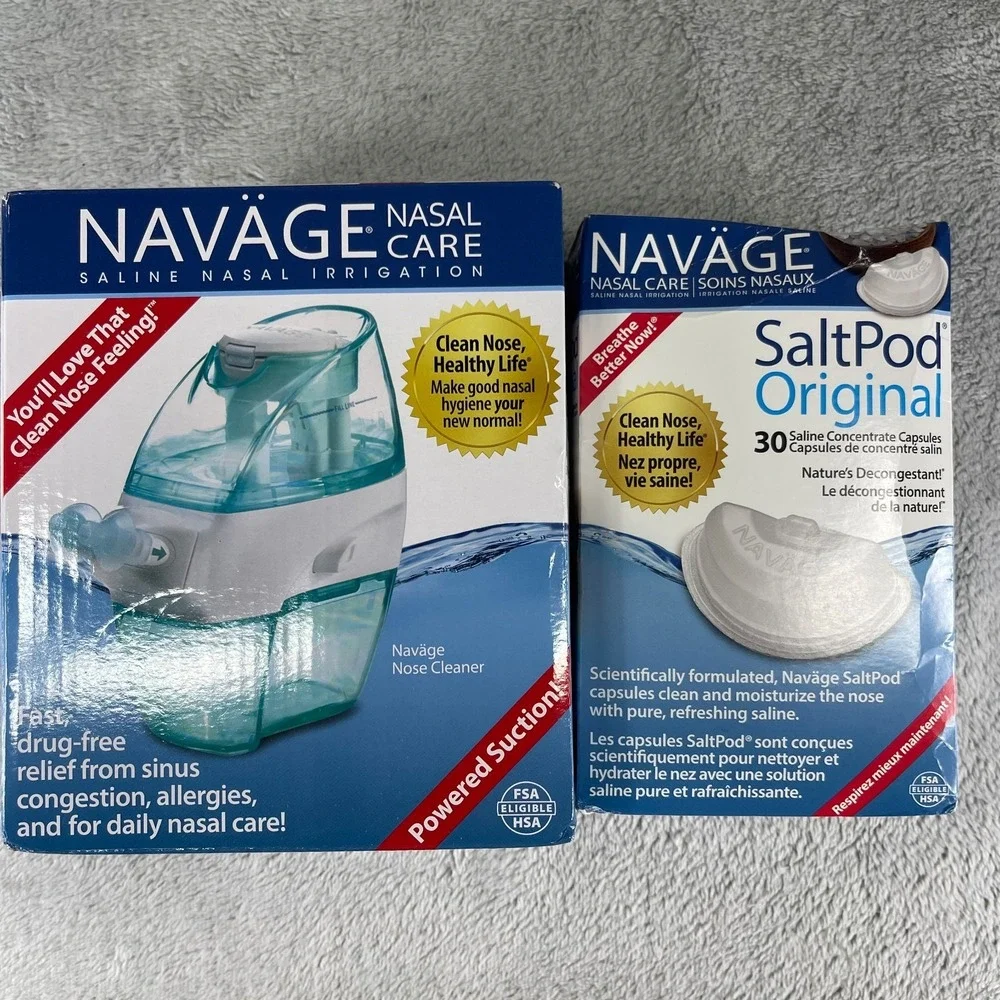 Navage Nasal Irrigation Starter Bundle: Navage Nose Cleaner W/ 30 Salt Pods